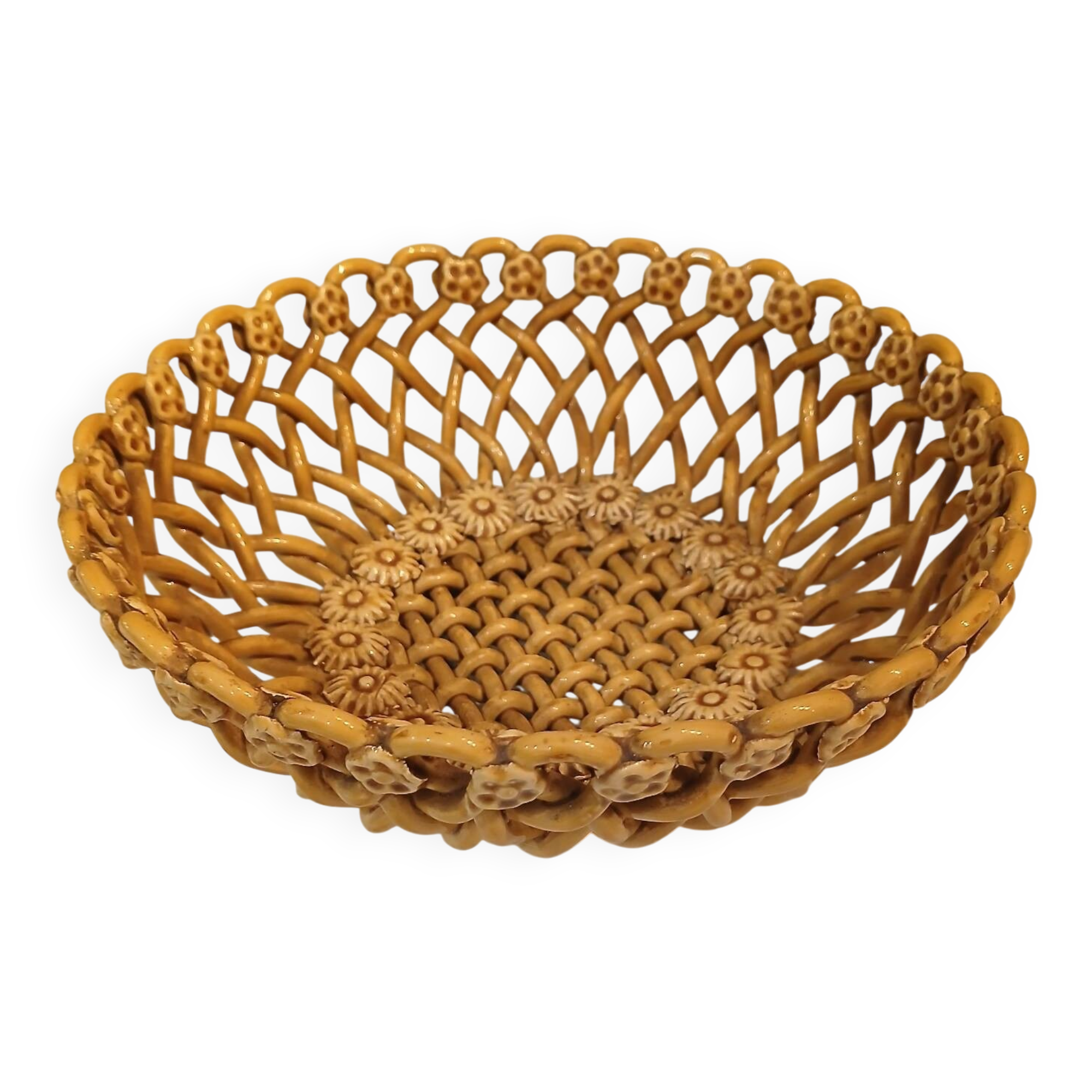 Openwork ceramic basket Pichon Uzès – 1960s