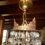 Hot air balloon chandelier with stamps