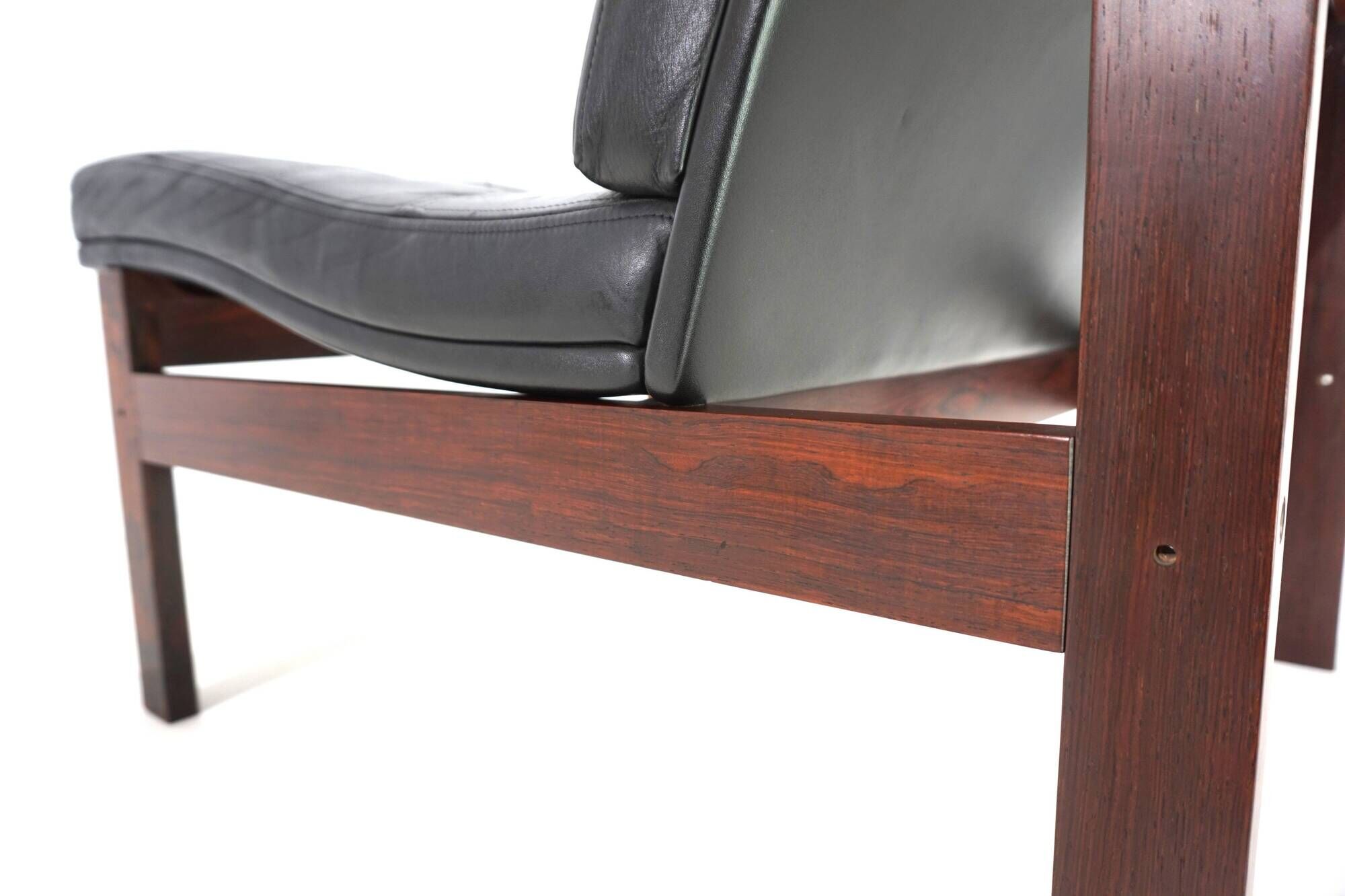 France & Son Set of 3 Modular Leather Armchairs by O. Gjerløv-Knudsen/T. Li