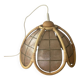 Suspension nacre et rotin vintage