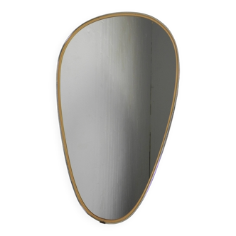 Asymmetric vintage mirror with gold rim, 1960s