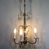 Chandelier 4 lights bronze and tassels