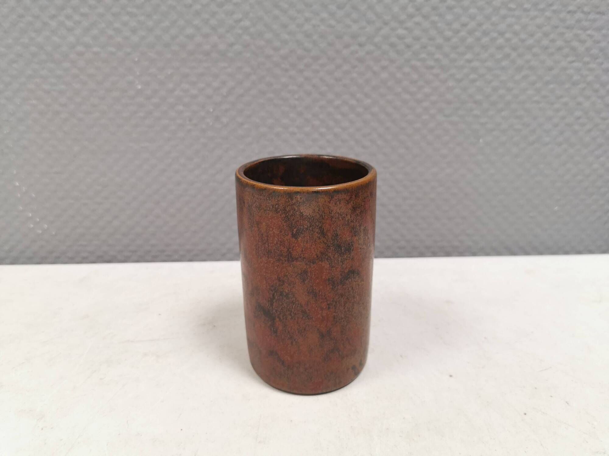 Beautiful vase in metallic glaze from Hjort ceramics Denmark 1980s