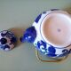 Hand-painted blue floral pattern teapot