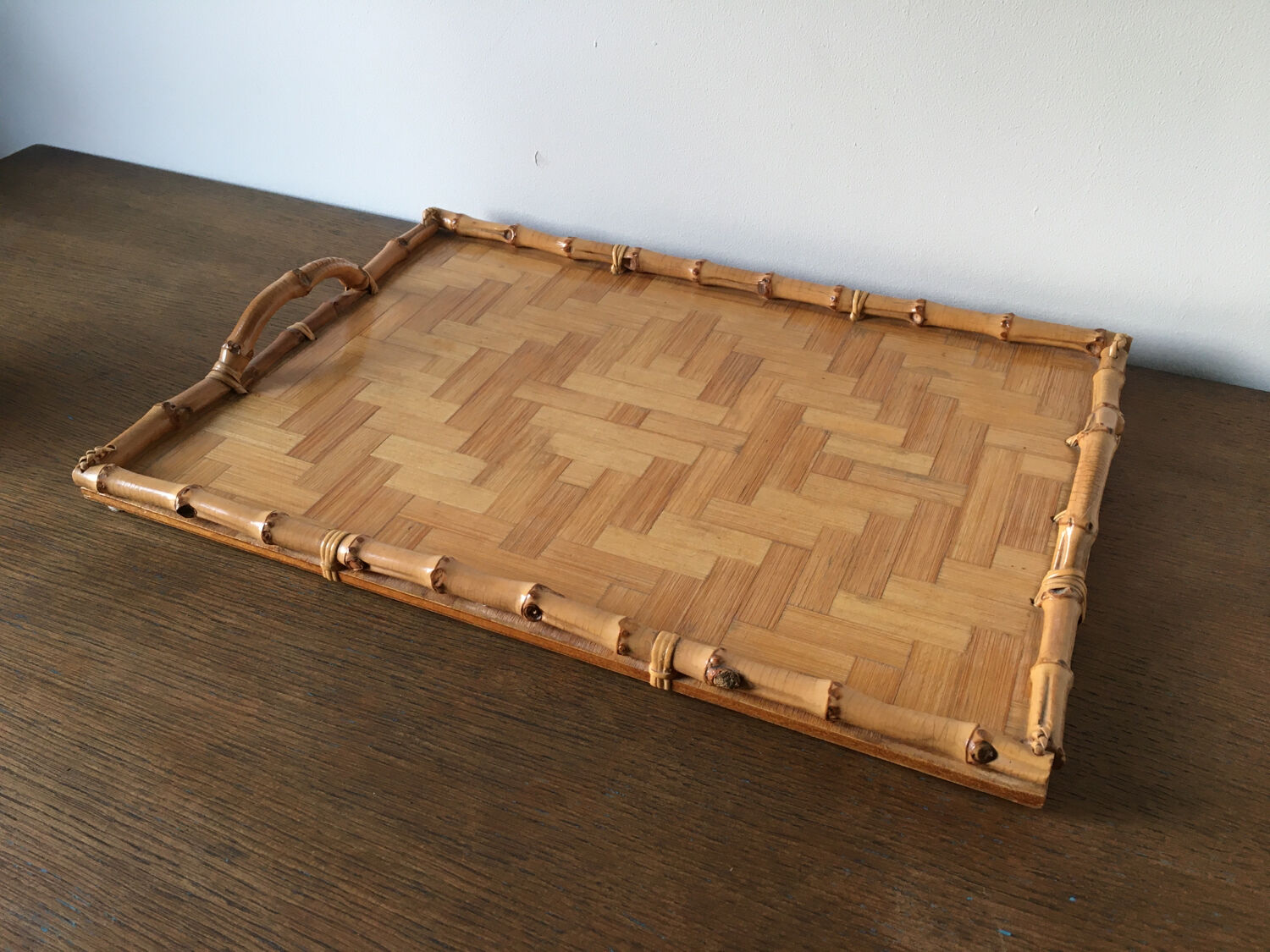 Bamboo marquetry tray