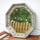Vintage mirror, wooden mirror covered with tin, tin mirror from the 60s