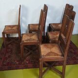 Set of 6 Art Deco oak chairs