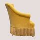 Vintage mustard yellow flocked velvet armchair