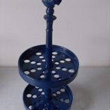 Spice jar holder cast iron enamelled dark blue Invicta rooster decoration 37 cm kitchen