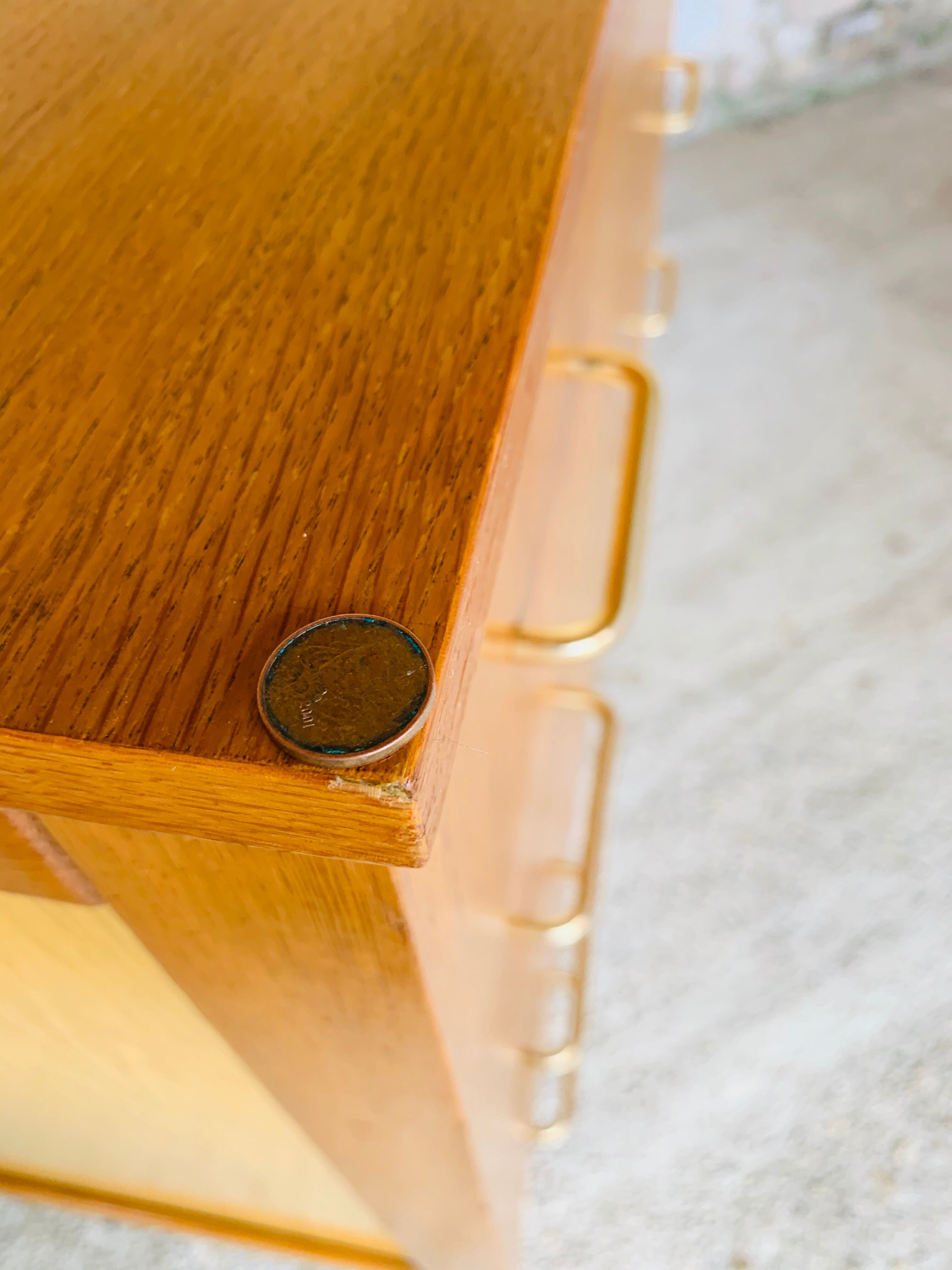 Two-color vintage chest of drawers with 4 drawers, circa 70's