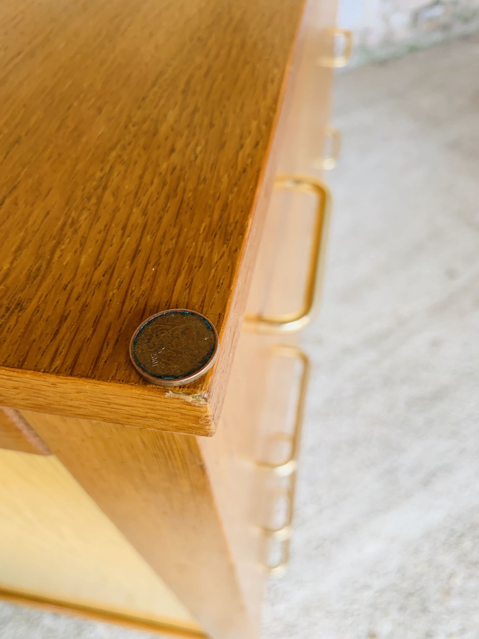 Commode vintage bicolor à 4 tiroirs, circa 70's