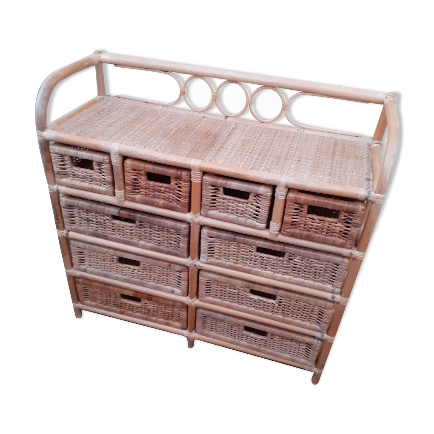 Rattan chest of drawers