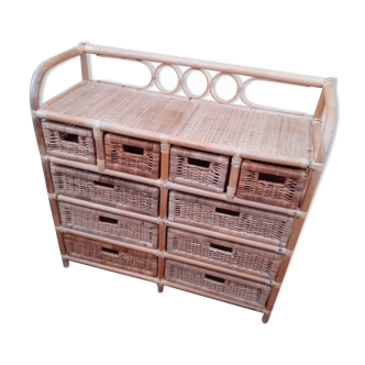 Rattan chest of drawers