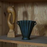 Just Andersen Art Deco Vase in Patinated Disco Metal, Denmark, 1930s, Model D20