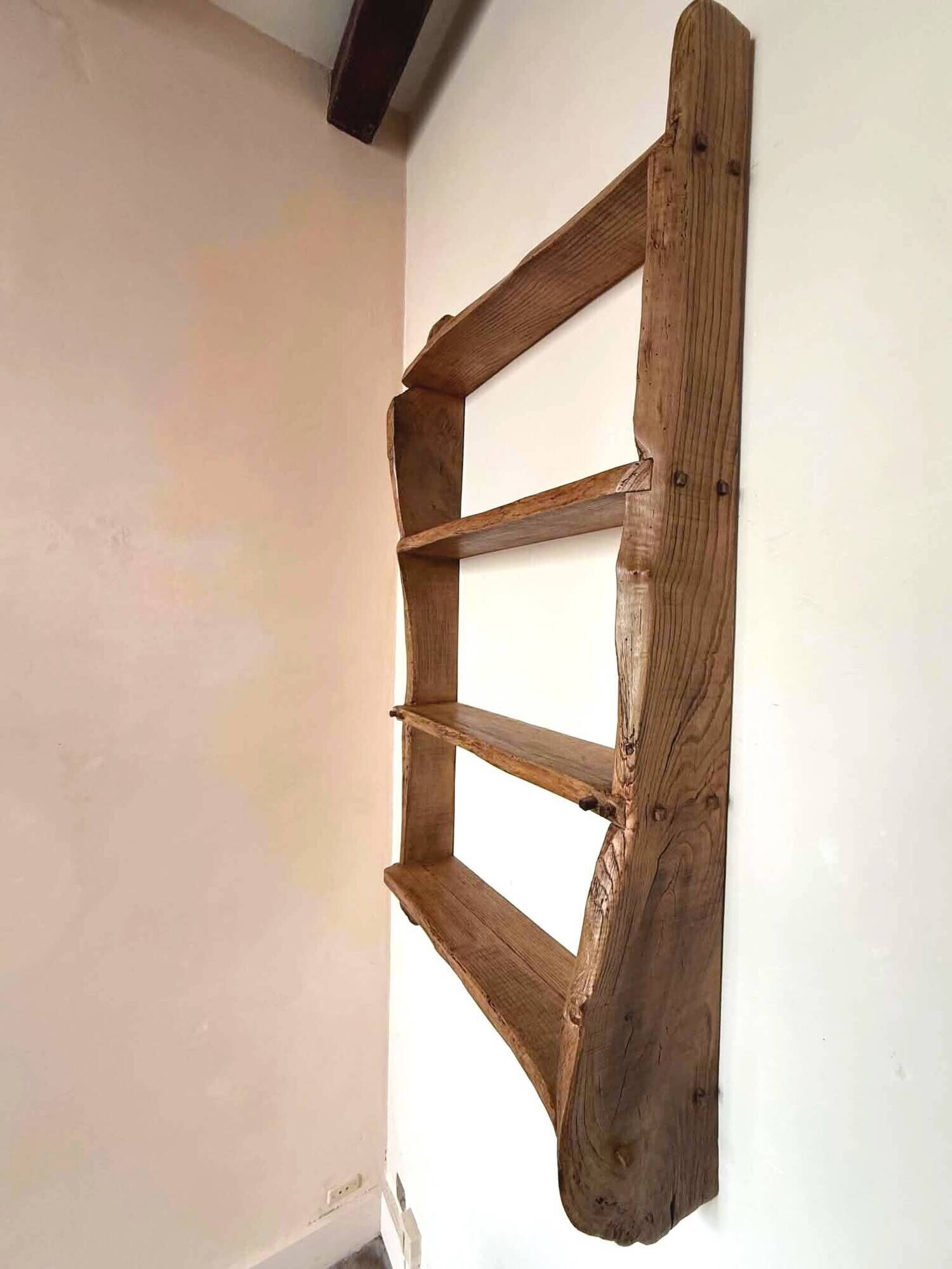 Solid wood wall shelf / storage shelf