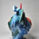 Polychrome porcelain rooster subject Hahn Georges Selim for Goebel Germany 1984
