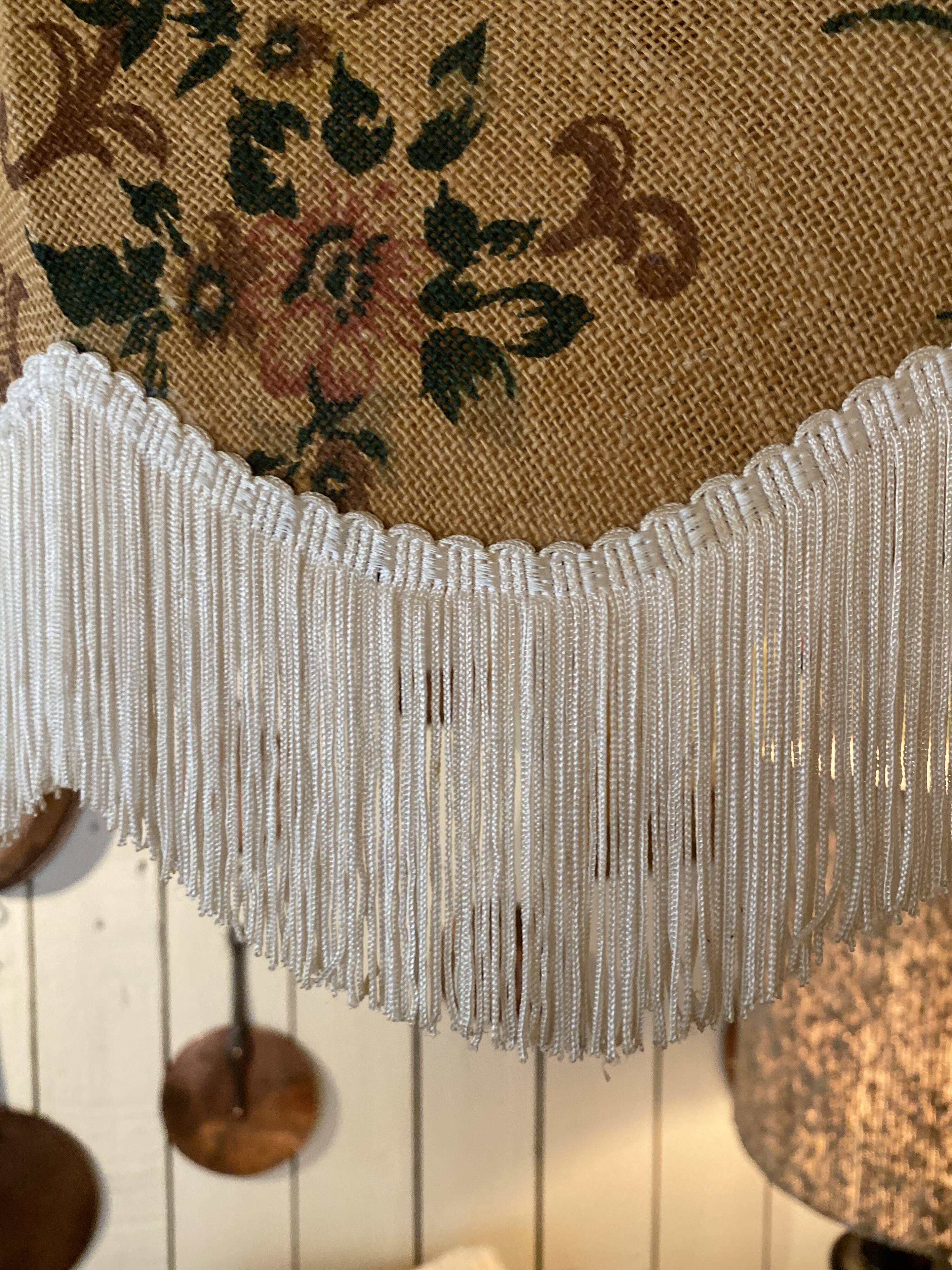 Vintage floral fringed pendant light – XL model