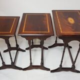 Inlaid trundle table 19th