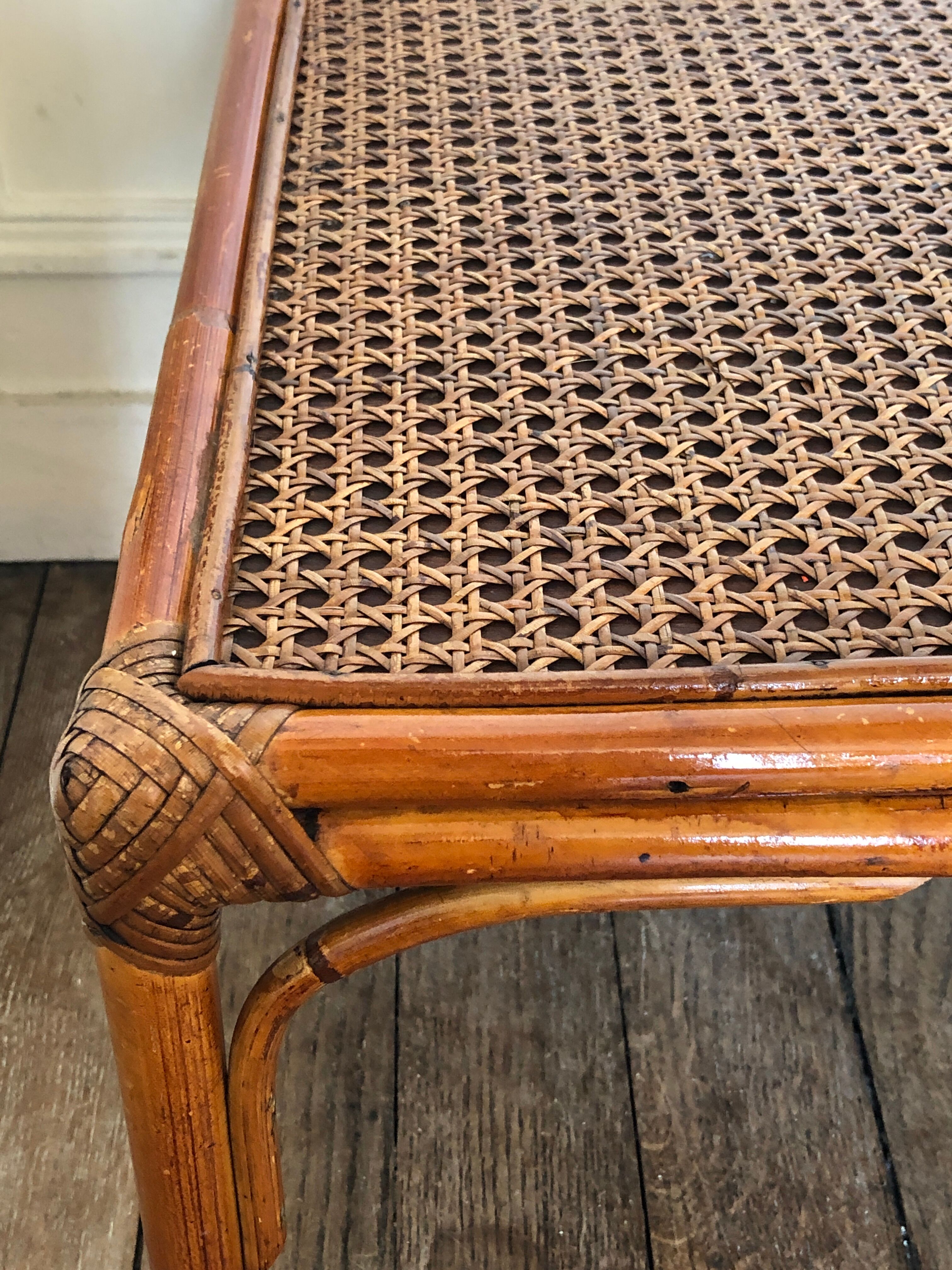 Table low rectangular rattan and caning