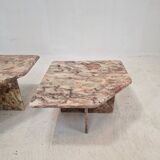 Set of 3 italian marble coffee or side tables, 1970s