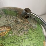 Vintage 1960s Perrina Glass Marble World Globe - 28 cm
