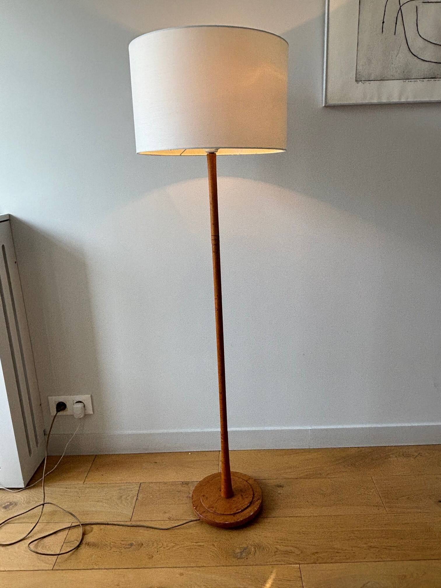 beech floor lamp - Sweden 50s/60s