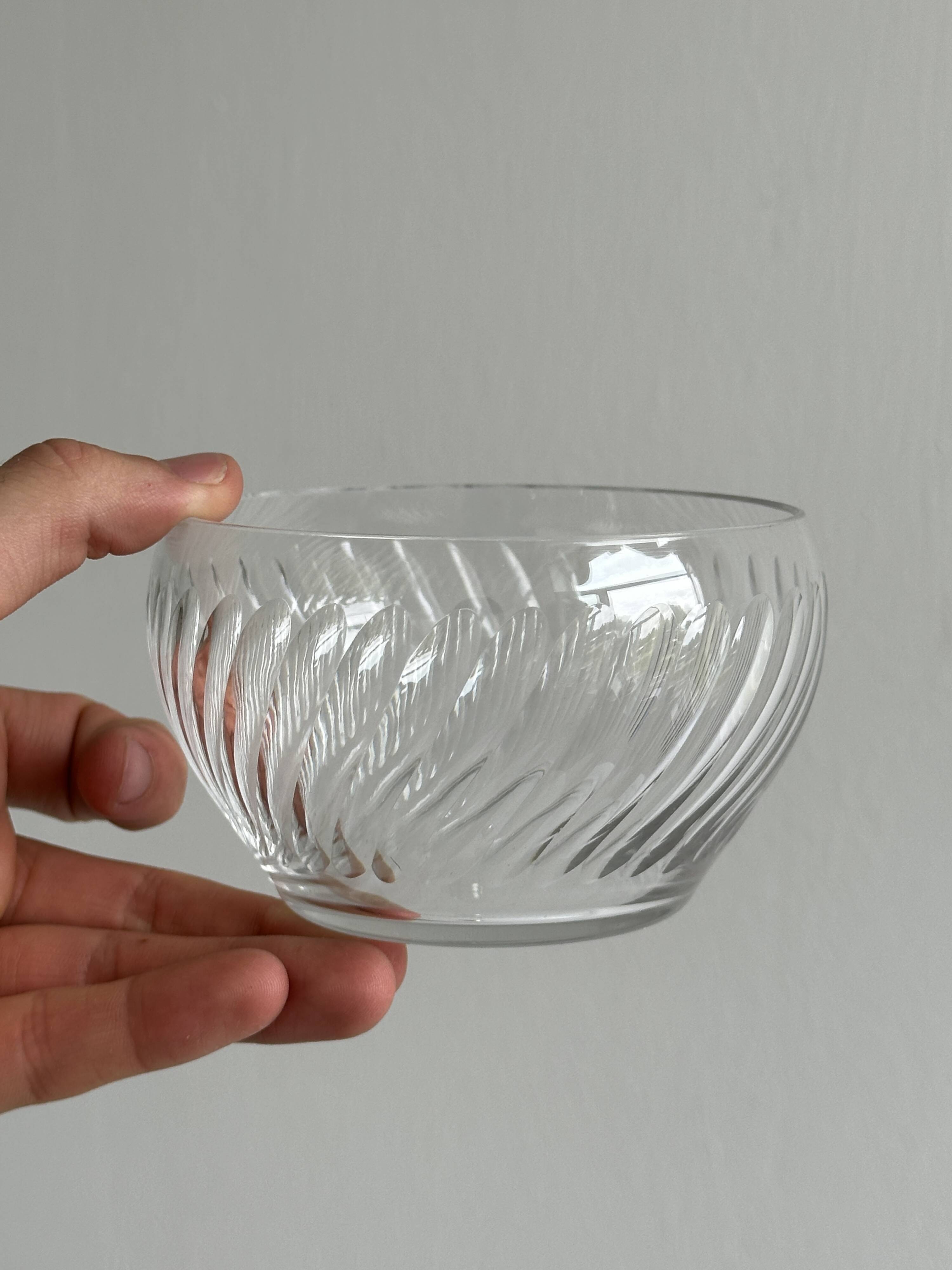 Small glass and metal sugar pot