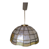 Mother-of-pearl and brass pendant light