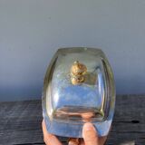 Acorn silver metal butter dish