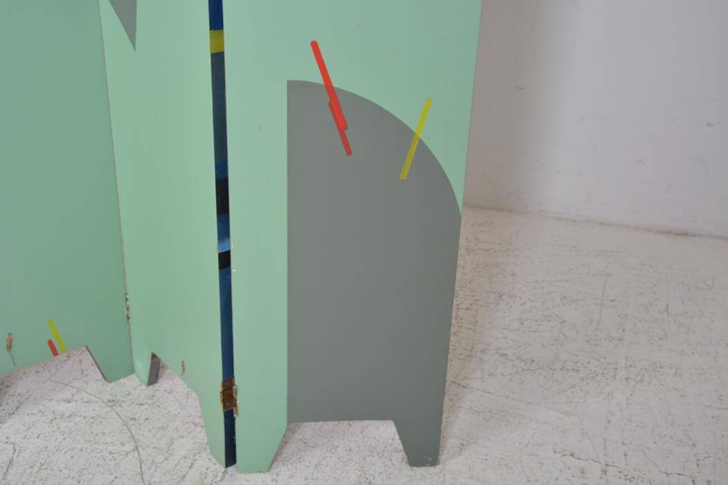 Vintage screen made up of 4 wooden panels reproducing the painting by tamara de lempicka 1925.