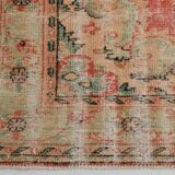 Red & cream oriental turkish vintage rug