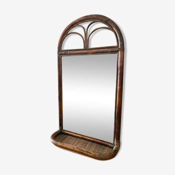 Miroir en rotin vintage