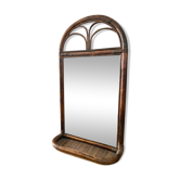 Miroir en rotin vintage