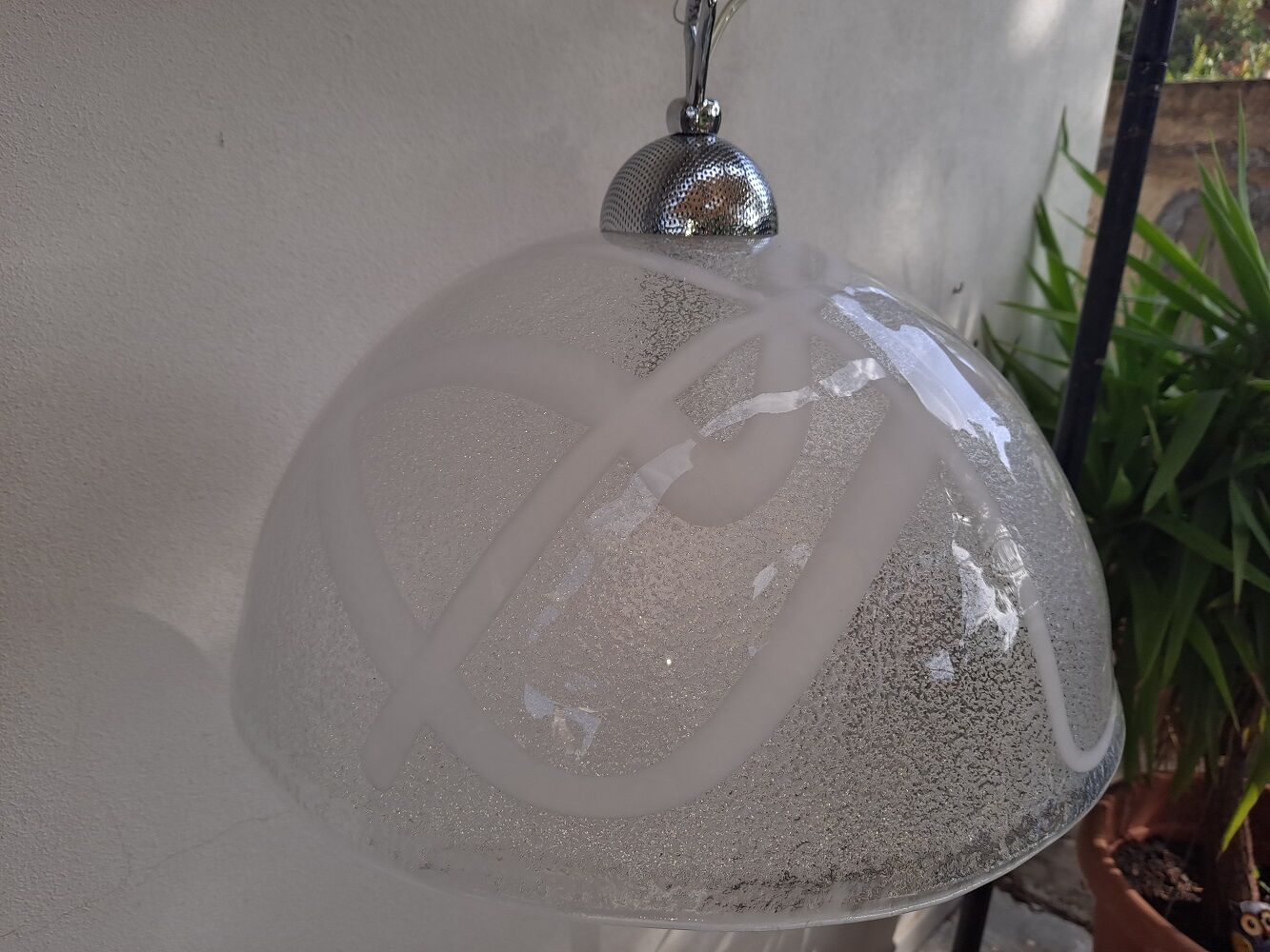 Vintage Murano glass pendant lamp from the 1970s