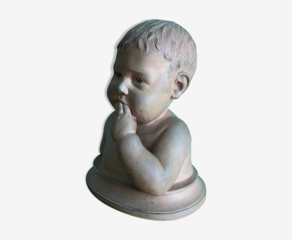 Buste d'enfant en terre cuite