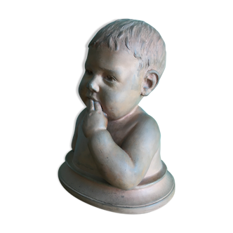 Child bust in terracotta