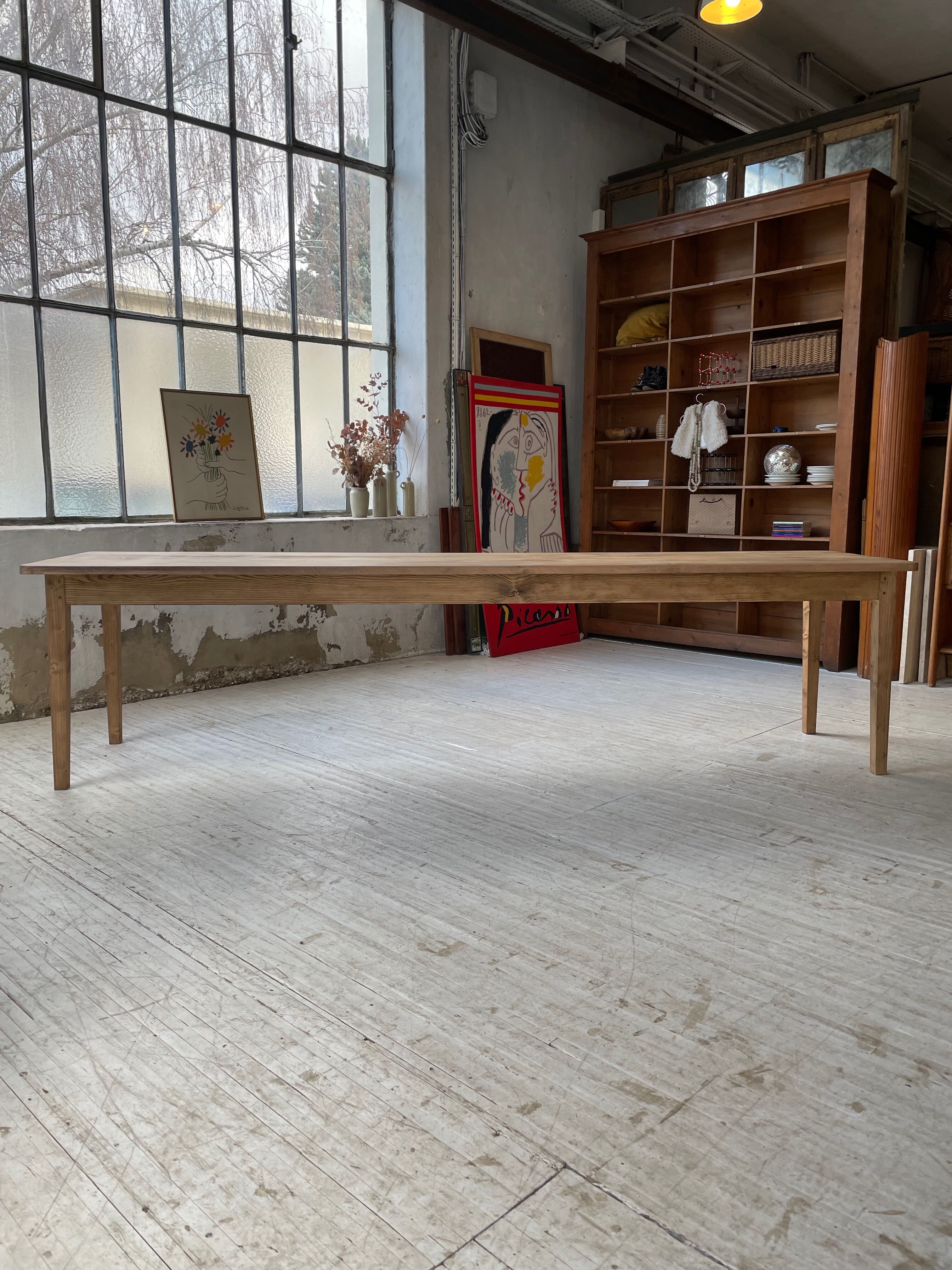 XL farmhouse table in beech and pine 3m