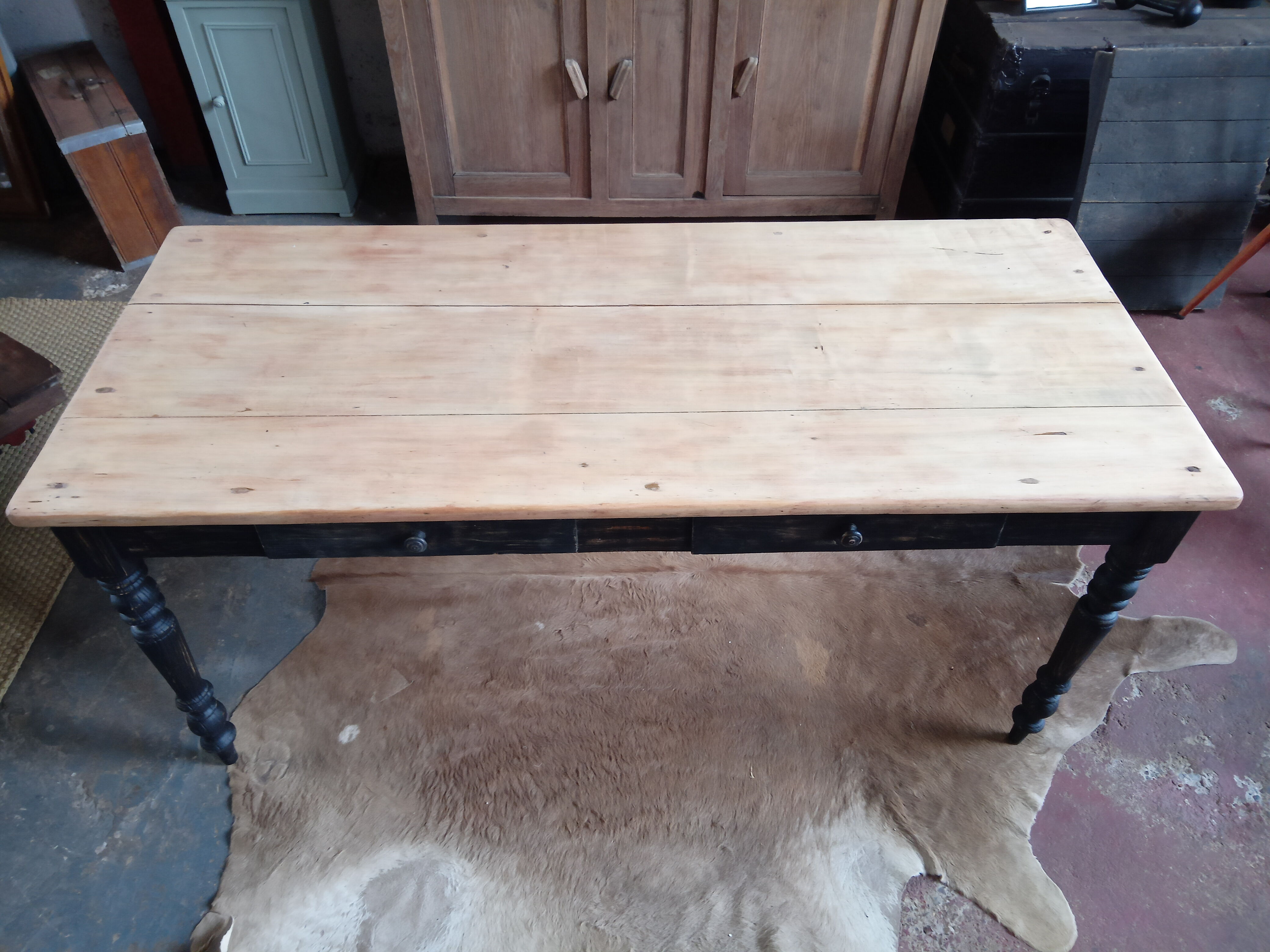 Old table feet turned