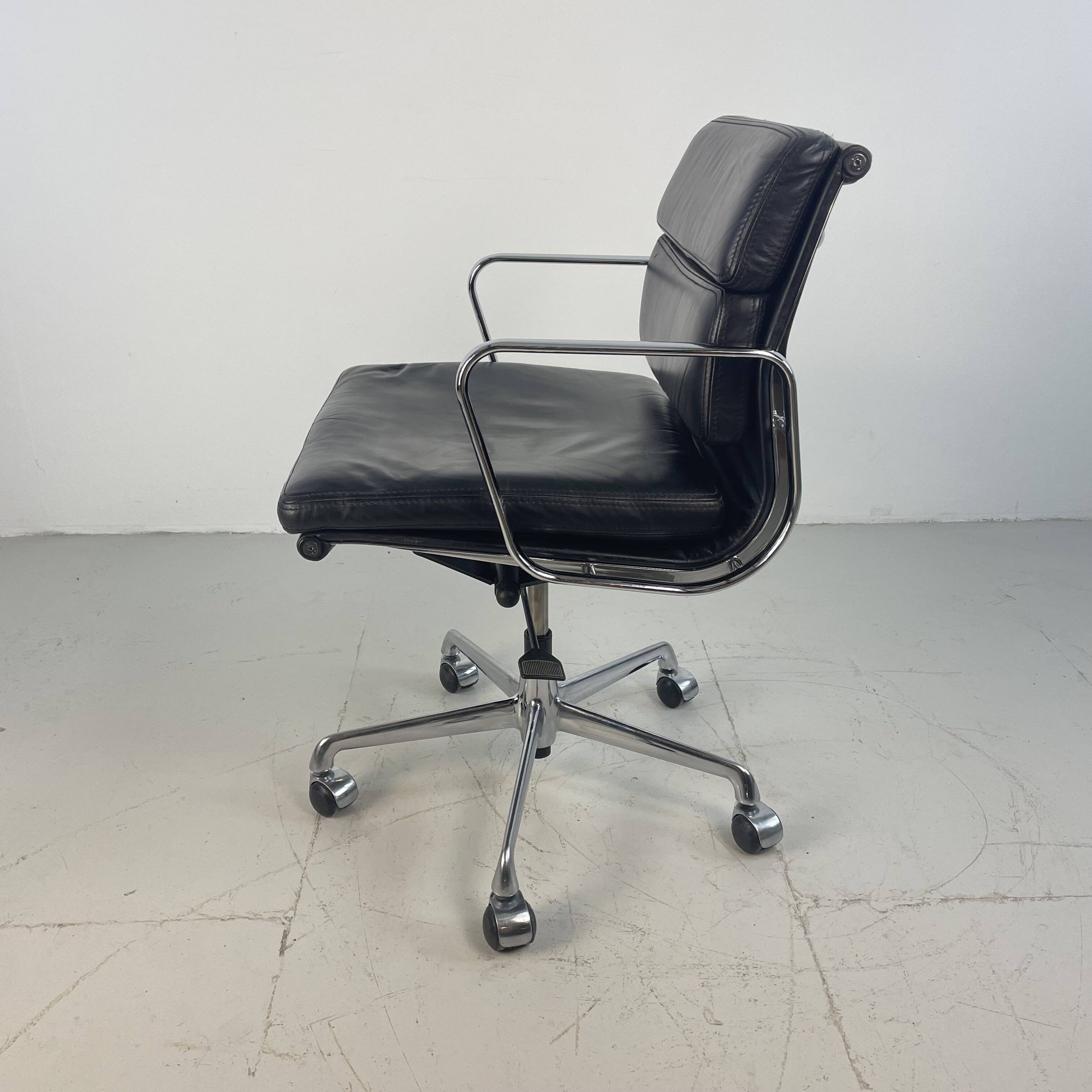 Eames ICF for Herman Miller black leather Soft Pad height adjustable Group chair