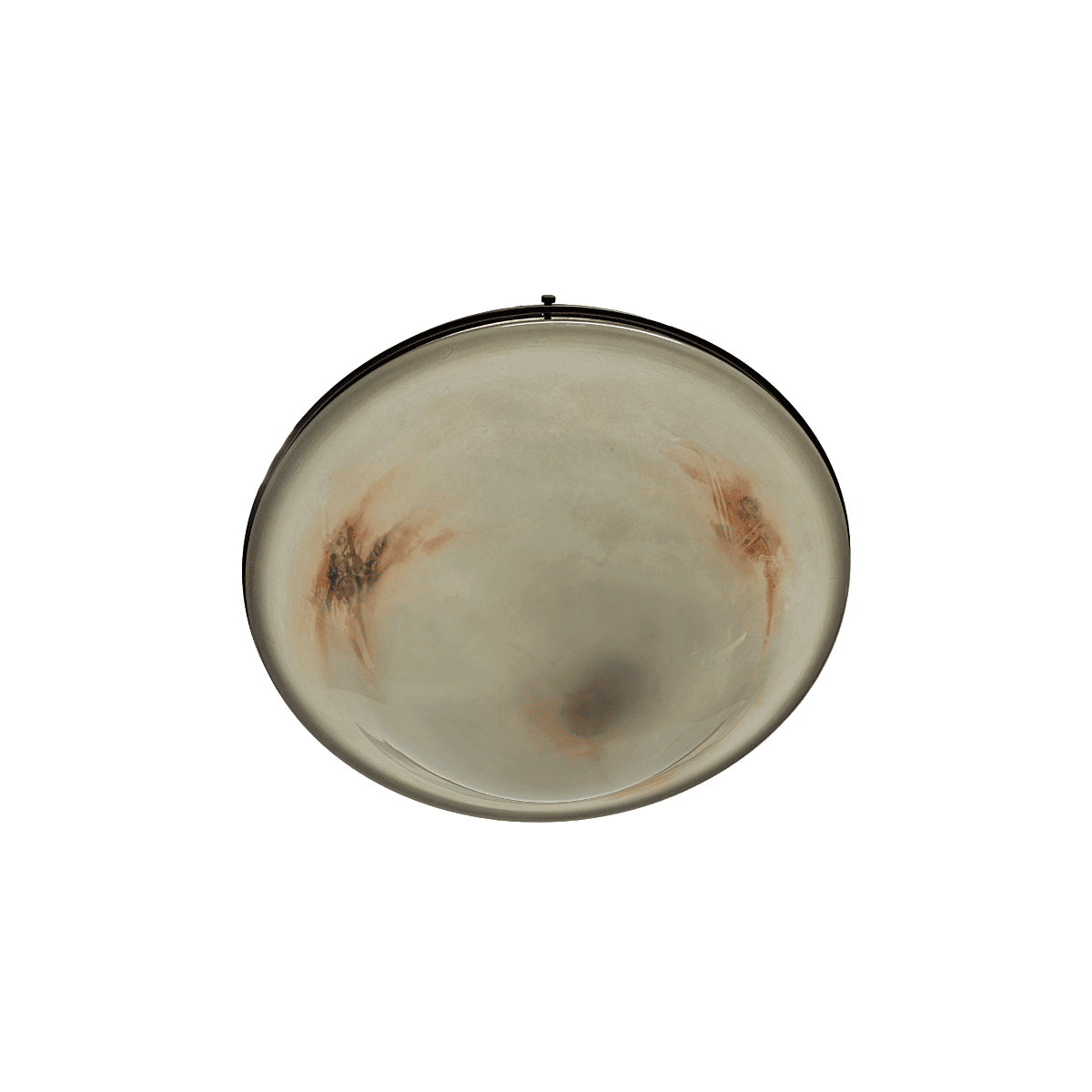 Glass Bowl Pendant Lamp With Marble Motif, 1950s