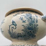 Earthenware tureen tureen Pexonne birds