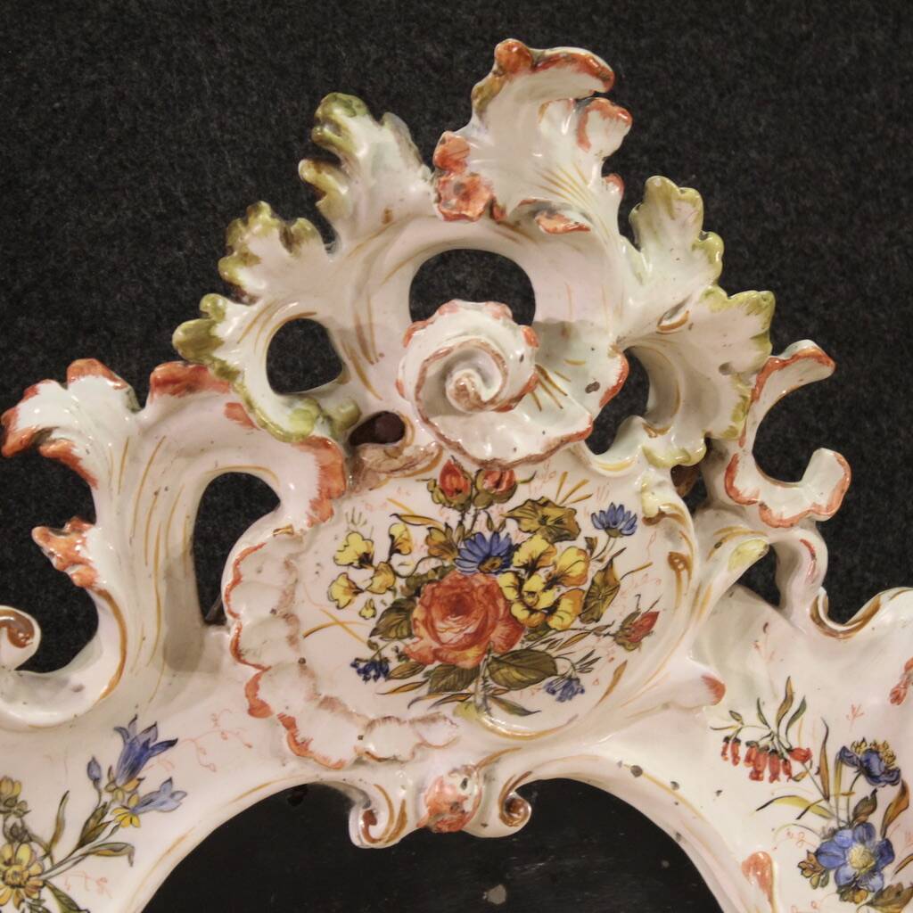 Grand miroir en céramique du XXe siècle