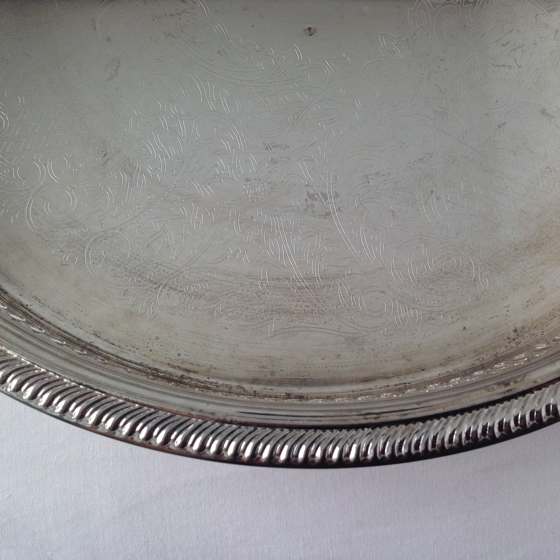 Silver metal tray