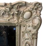 Large patinated wooden wall mirror Restoration 19th century