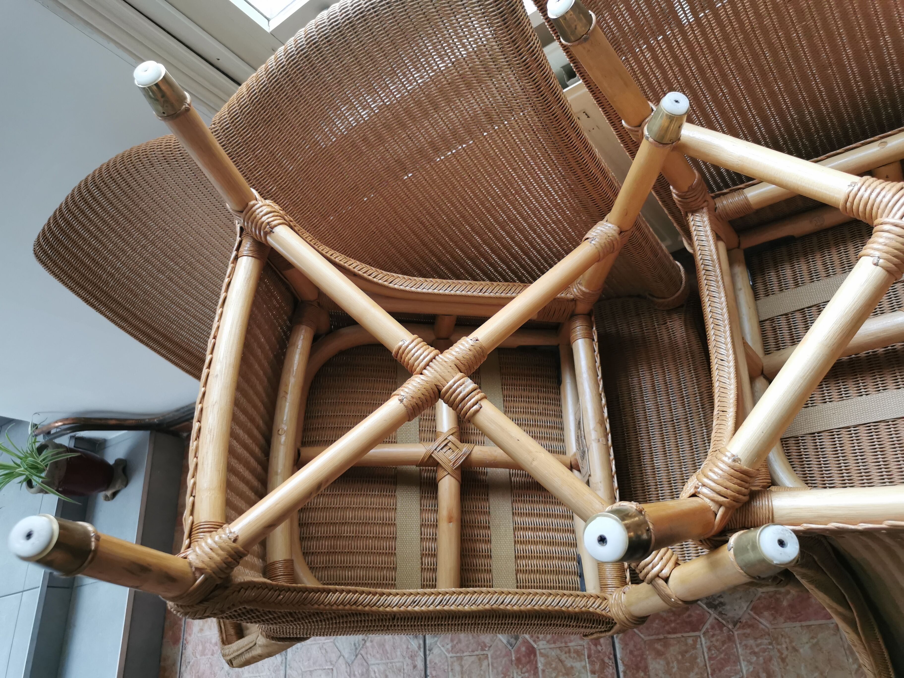 6 chairs Vincent Schepard Lloyd Loom vintage