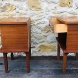 Pair of vintage bedside tables, Scandinavian style 60s