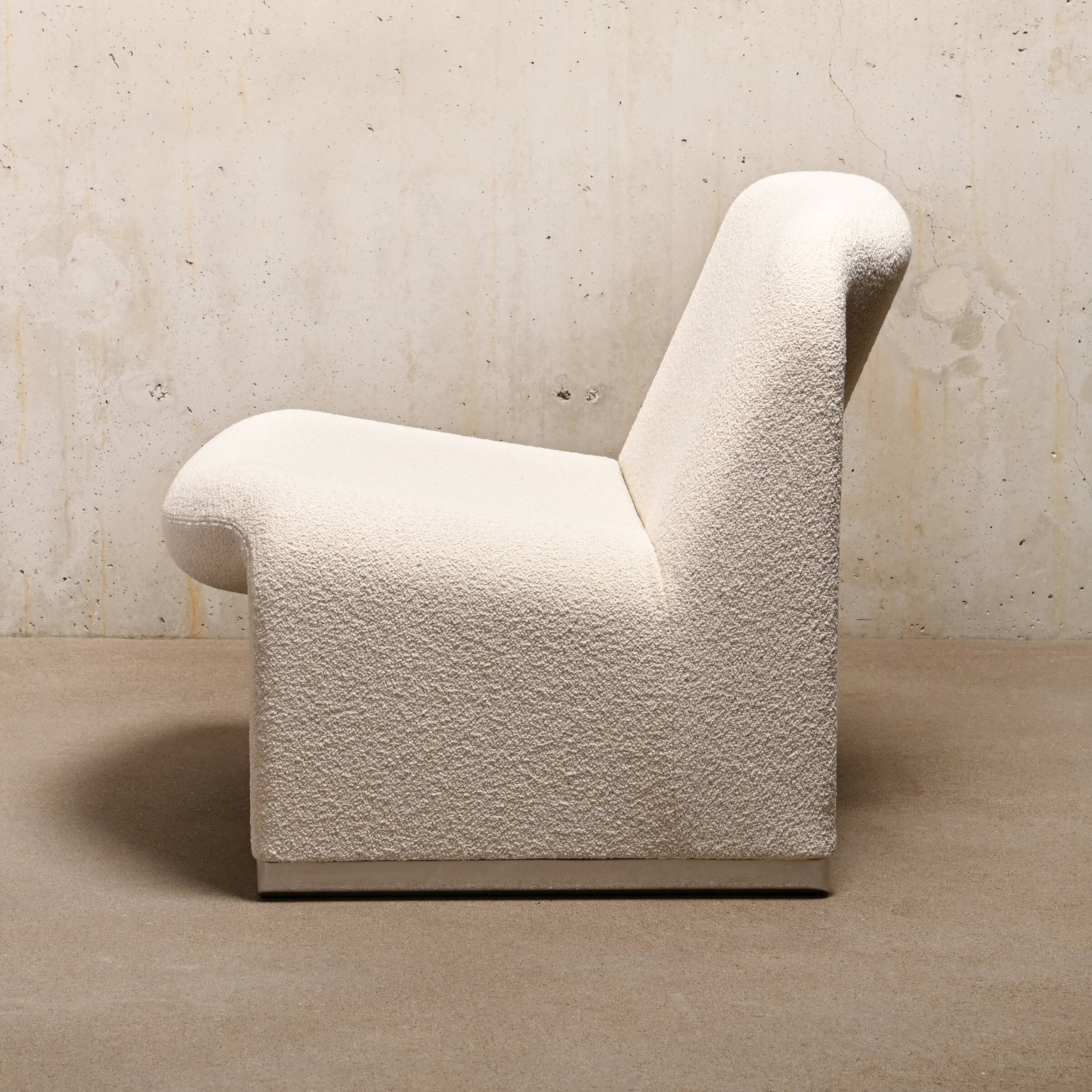 Giancarlo Piretti Alky Lounge Chair in Bouclé wool for Anonima Castelli