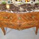 Commode Louis XV marqueterie et marbre