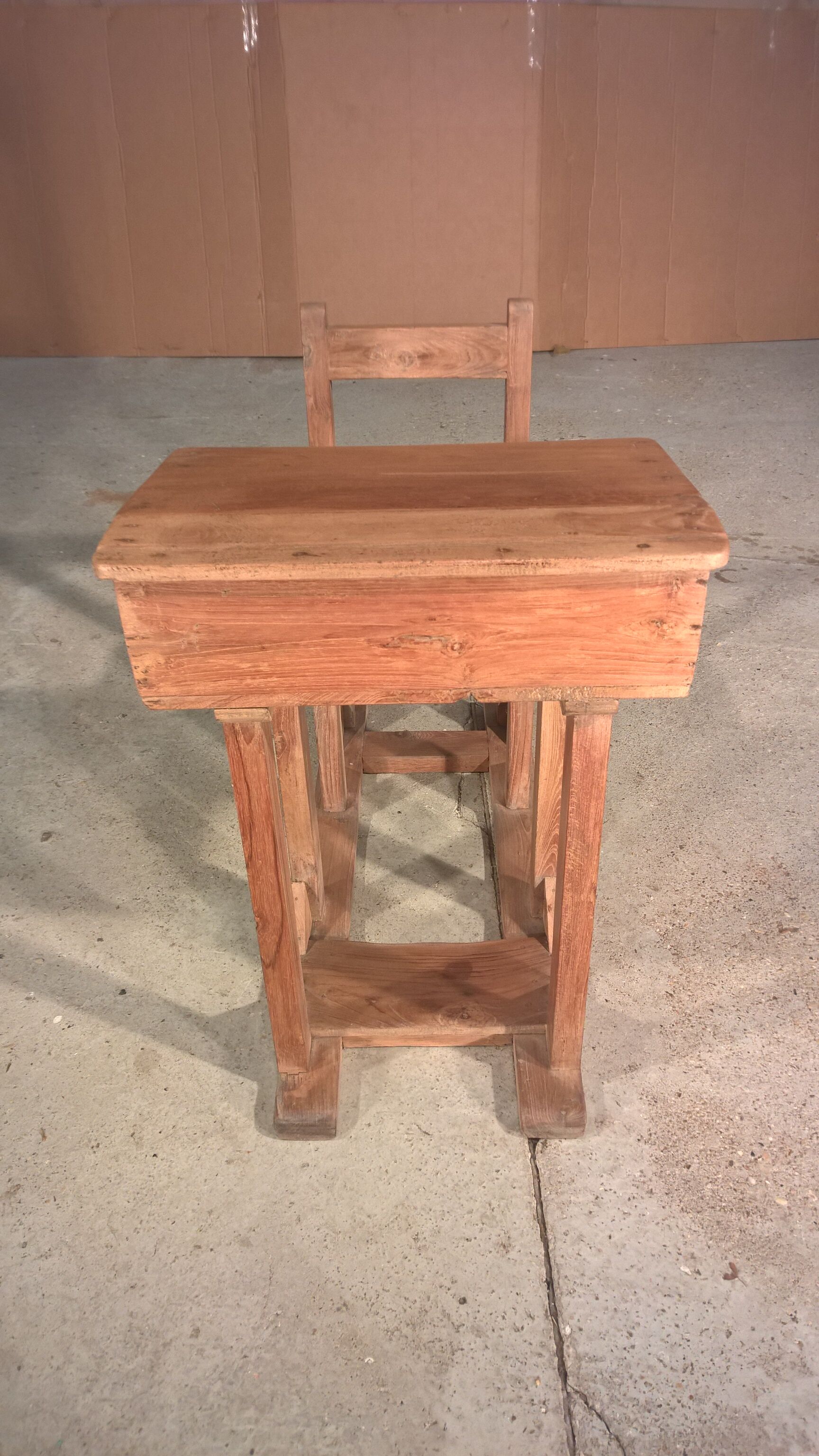 Antique school desk in Burmese teak