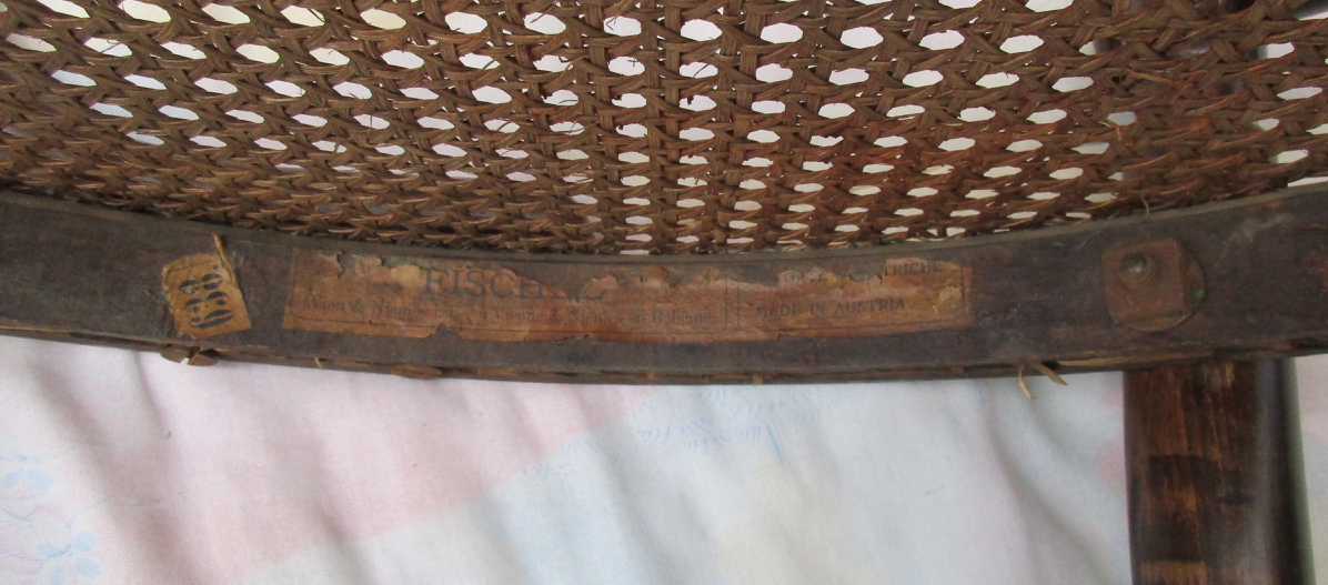 Fauteuil fischel 1920, bois courbé, estampillé